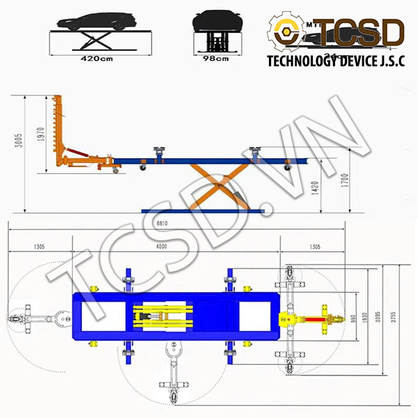 thông số kỹ thuật Bộ kéo nắn xe tai nạn lắp nổi VICO VF-7000
